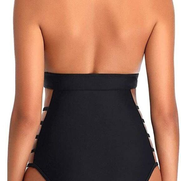 Temp Me Plunge V Neck One Piece Sexy Swimsuit Size XL Like New - Picture 3 of 11
